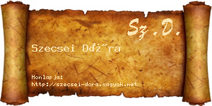 Szecsei Dóra névjegykártya