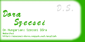 dora szecsei business card